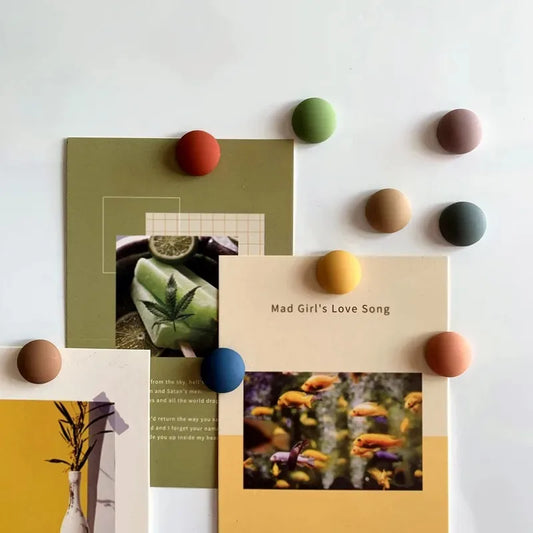 10pcs Cartoon Fridge Magnets Frosted Round Magnets Nordic Personalized Home Decor Whiteboard Photo Message Board Home Decor