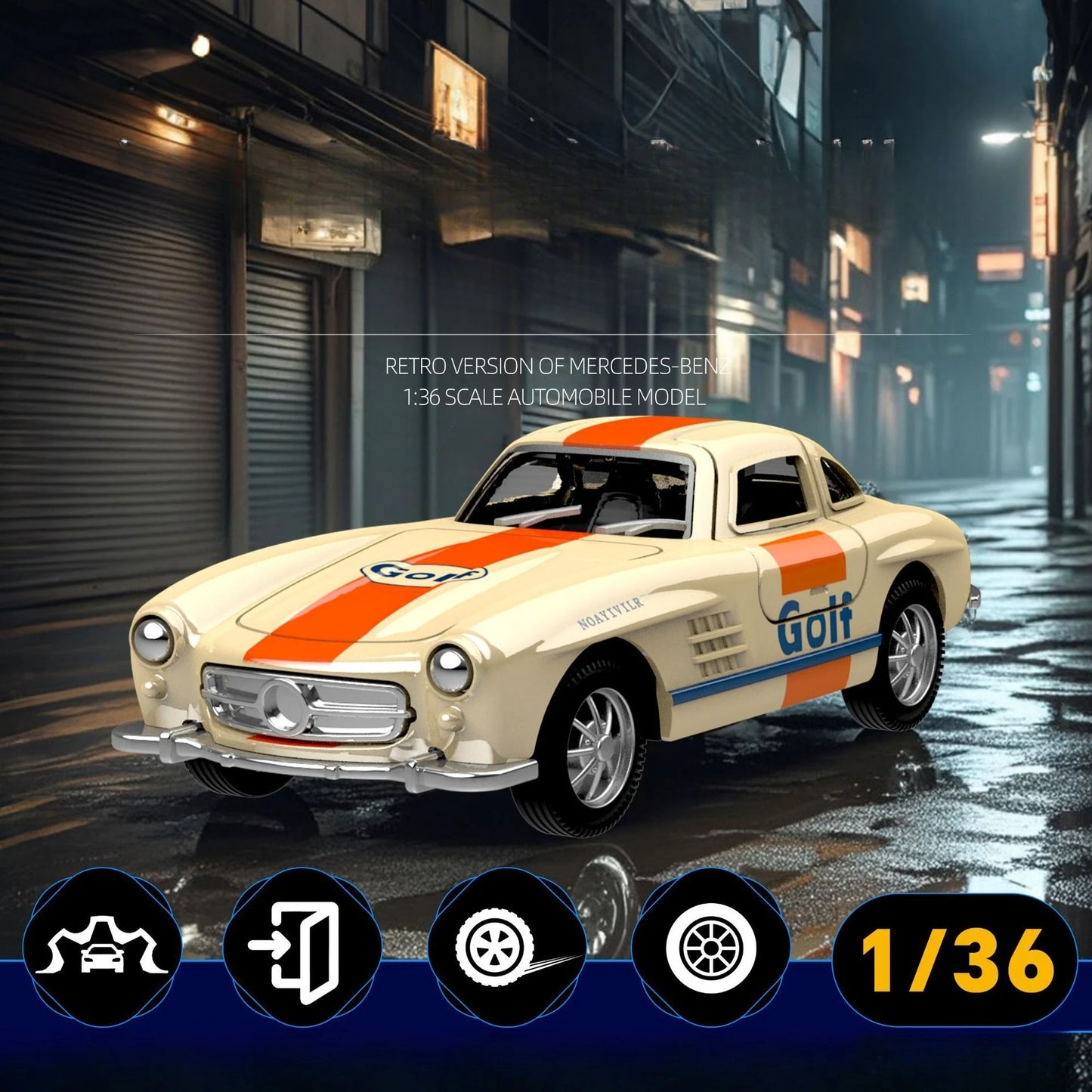 1:32 300SL Vintage car Alloy Car Model Diecasts Metal Toy Car Model Simulation Collection Kids Gift