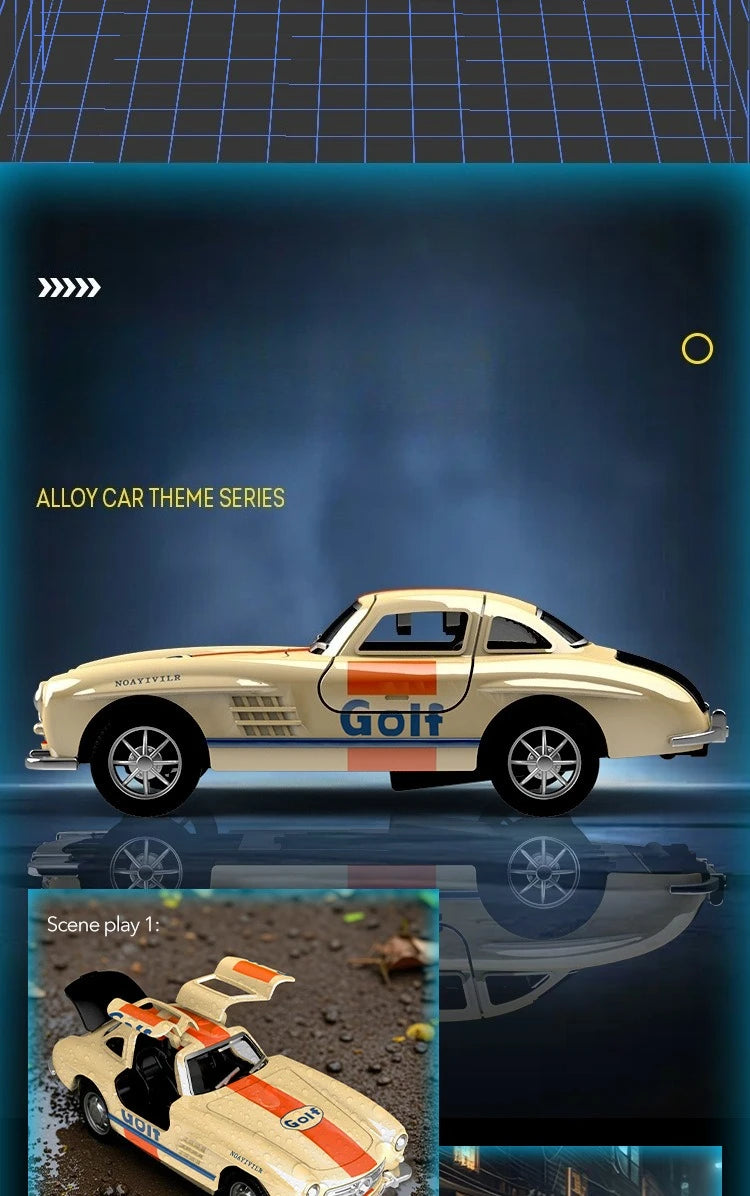 1:32 300SL Vintage car Alloy Car Model Diecasts Metal Toy Car Model Simulation Collection Kids Gift